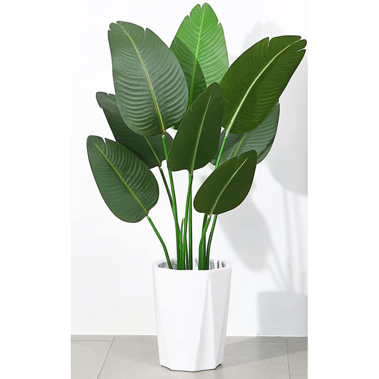 Primrue 47.24'' Faux Banana Leaf Plant in Planter Wayfair Canada